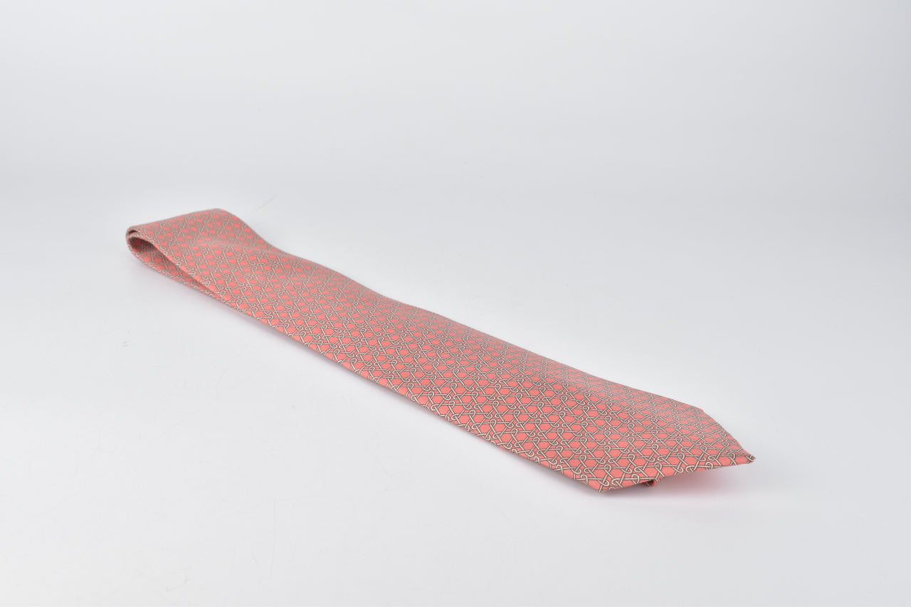 Pink Interlock Print Tie 5338 TA