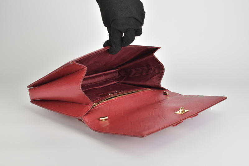 Salvatore Ferragamo Medium Ginny Vara Flap Bag in Red