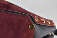 Vintage Suede Leather Lockett City Crossbody Bag