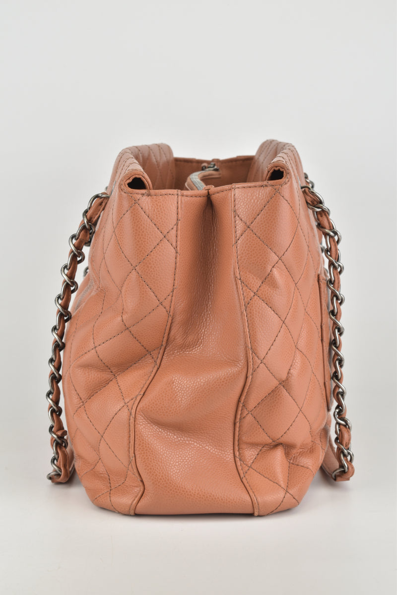 City Shopping Tote in Brown Caviar RHW