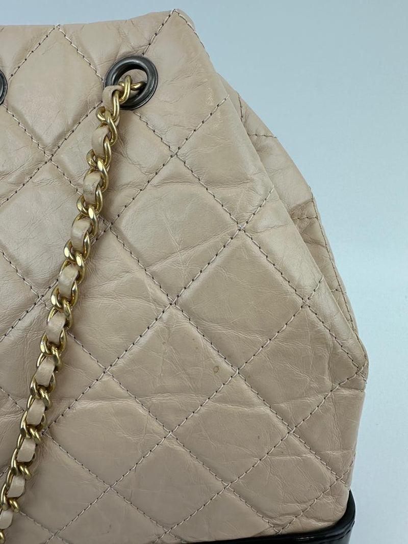 Gabrielle Backpack in Beige Black