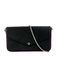 Pochette Felicie Black / Pink Epi Leather