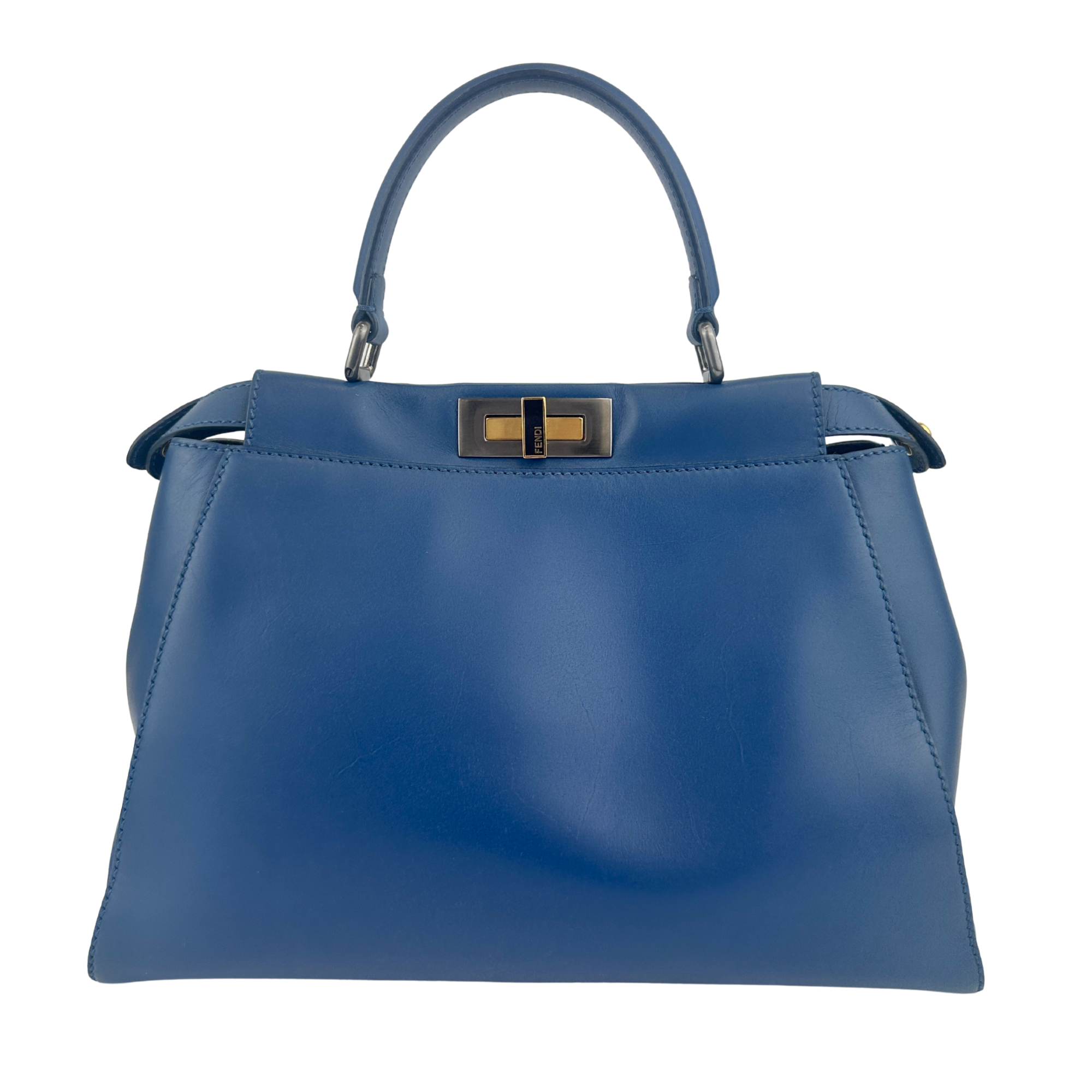 8BN226 Regular Peekaboo Blue Smooth Leather Bag