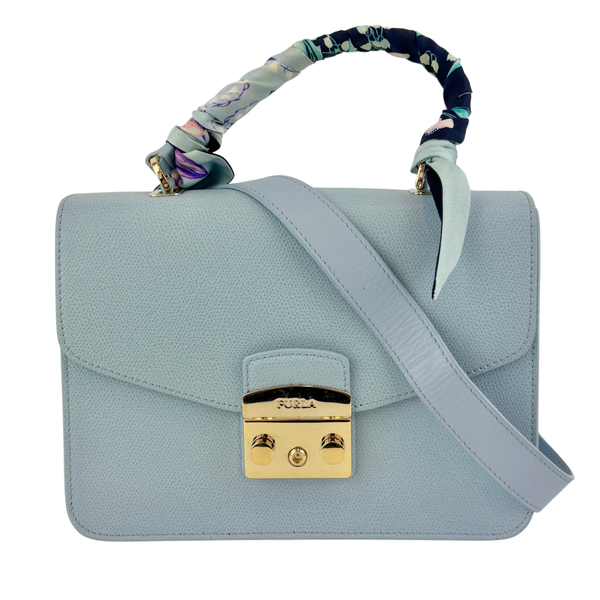 Light Blue S Metropolis Top Handle with Bandeau