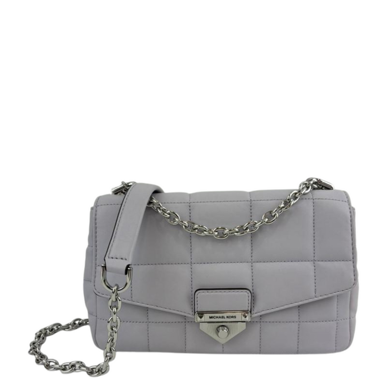 SoHo Large Quilted Leather Shoulder Bag Lilac