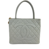 CC Medallion Tote Bag Light Blue Caviar GHW