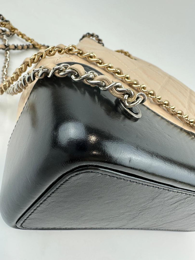 Gabrielle Backpack in Beige Black