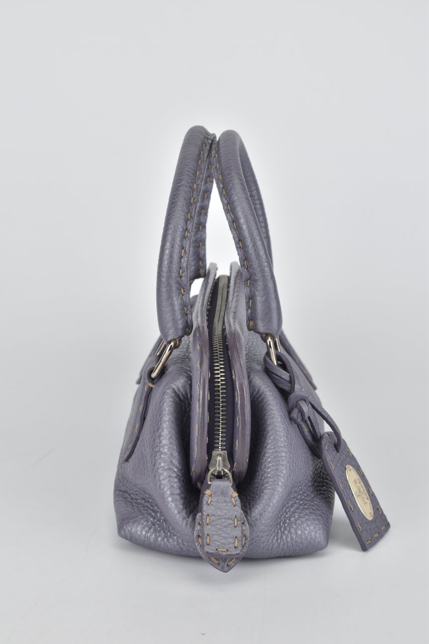 Metallic Purple Calfskin Romano Selleria Mini Adele 1328 Bag