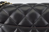 Black Classic Lambskin Jumbo Double Flap Bag GHW