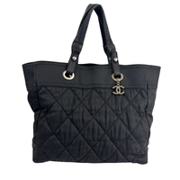 Paris-Biarritz Tote Black Quilted Nylon