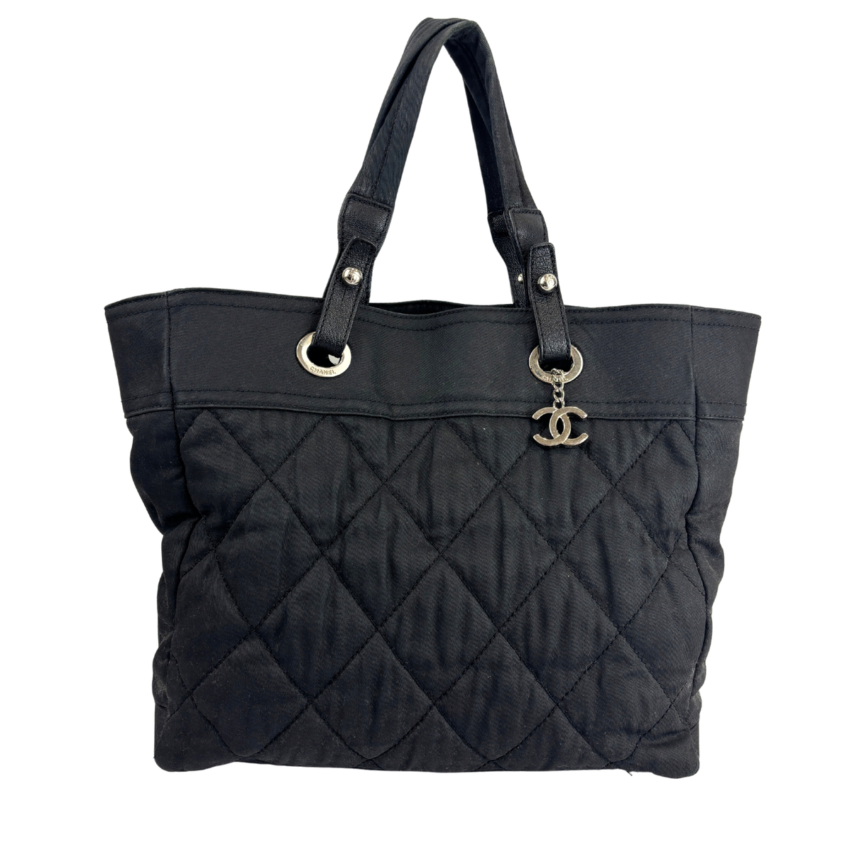 Paris-Biarritz Tote Black Quilted Nylon