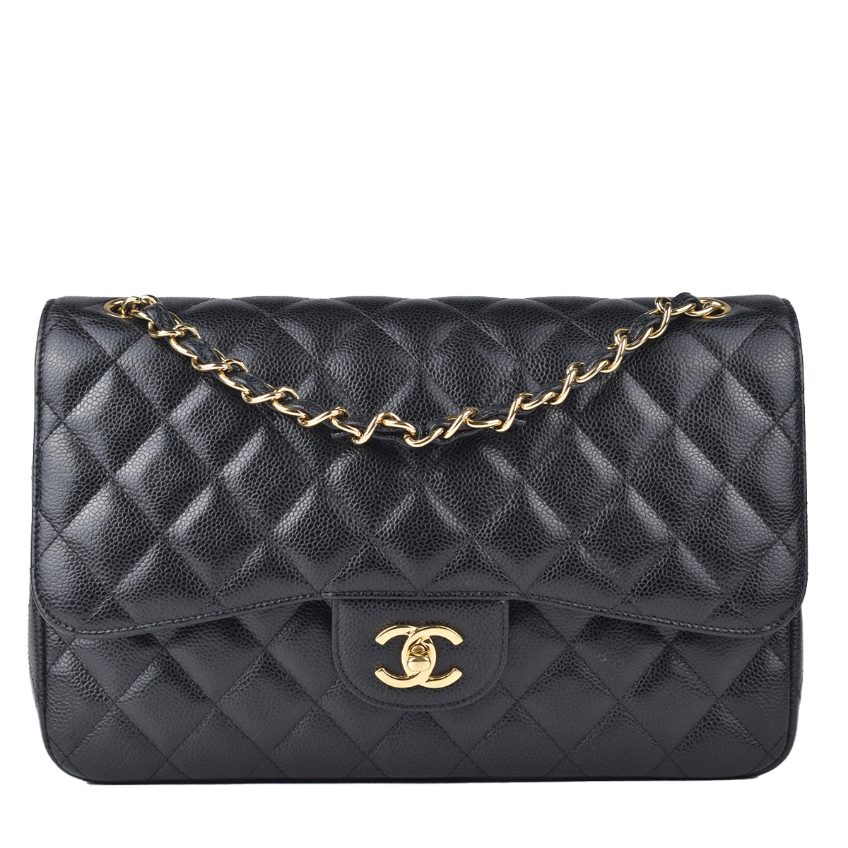 Chanel Black Caviar Quilted Wallet On Chain Gold hardware(WOC) – REDELUXE