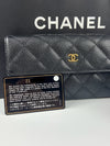 A50096 Classic Quilted Long Flap Wallet Black Caviar GHW