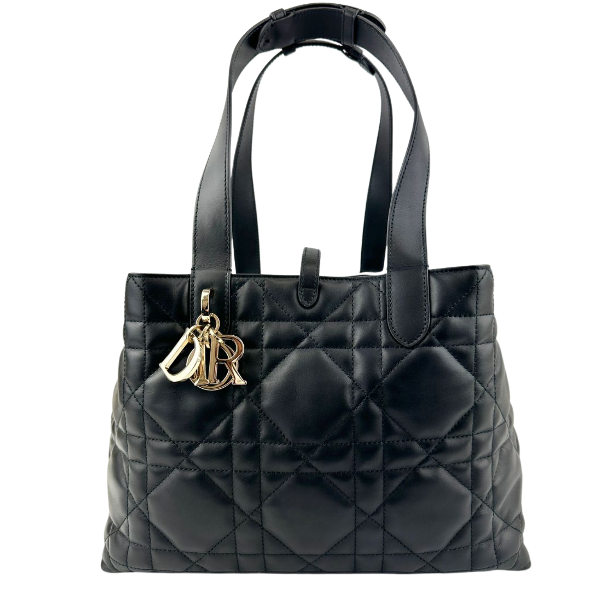 Medium Dior Toujours Black Macrocannage Calfskin Bag