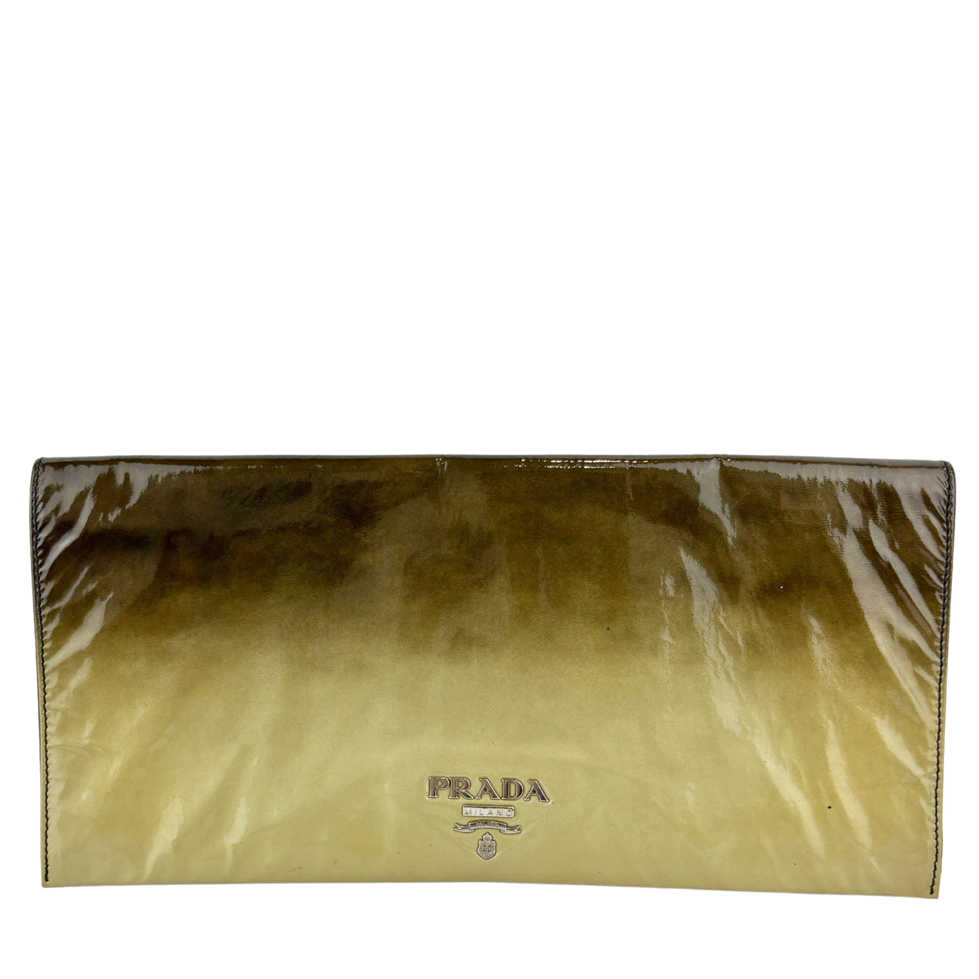 BP0110 Vernice Sfumata Grigio / Argento Ombre Patent Clutch
