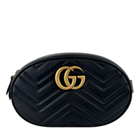 Black GG Marmont Matelasse Leather Large Belt Bag Size 75cm / 30”