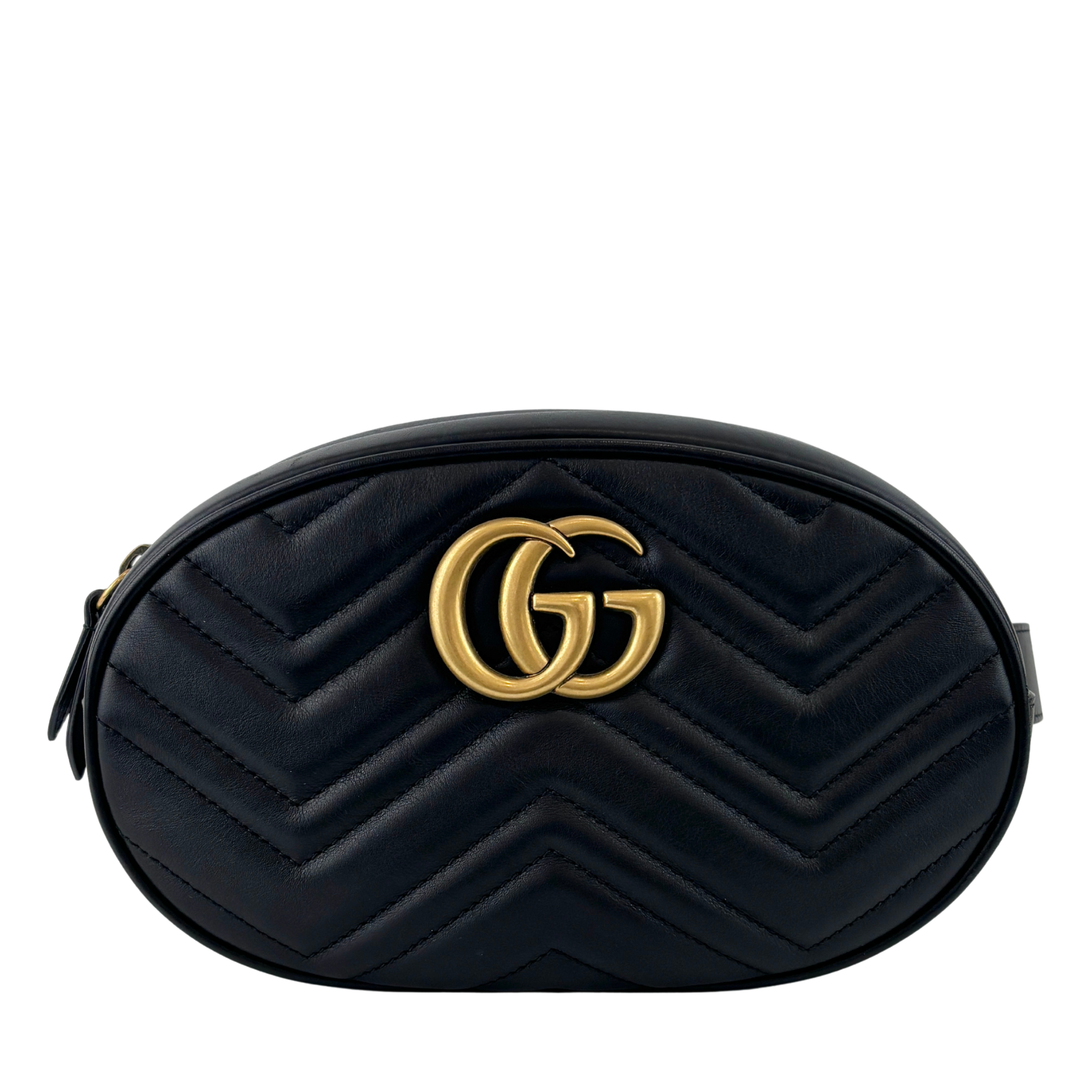 Black GG Marmont Matelasse Leather Large Belt Bag Size 75cm / 30”
