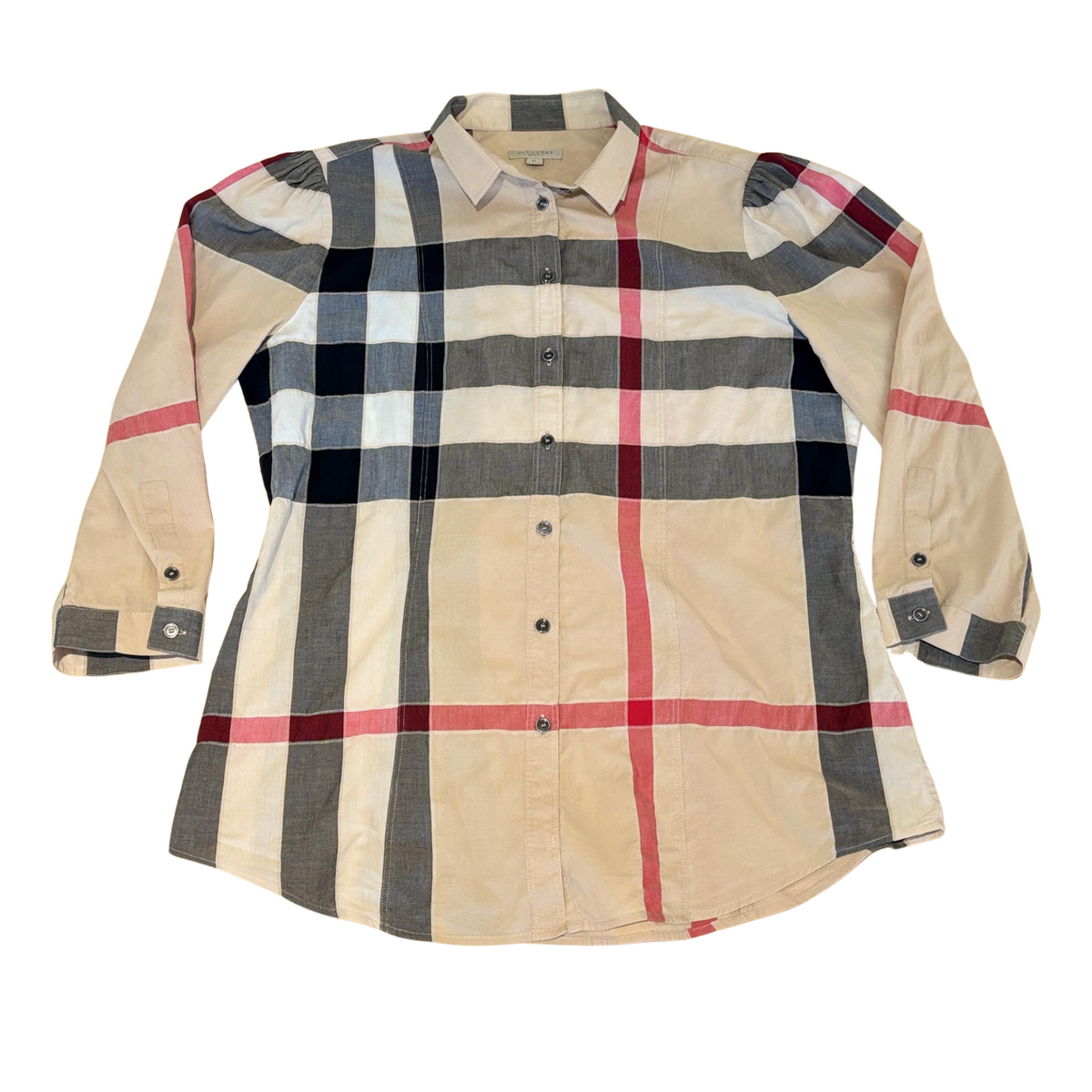 Brit Cotton Nylon Elastane Button Up Shirt Blouse Top – Glampot