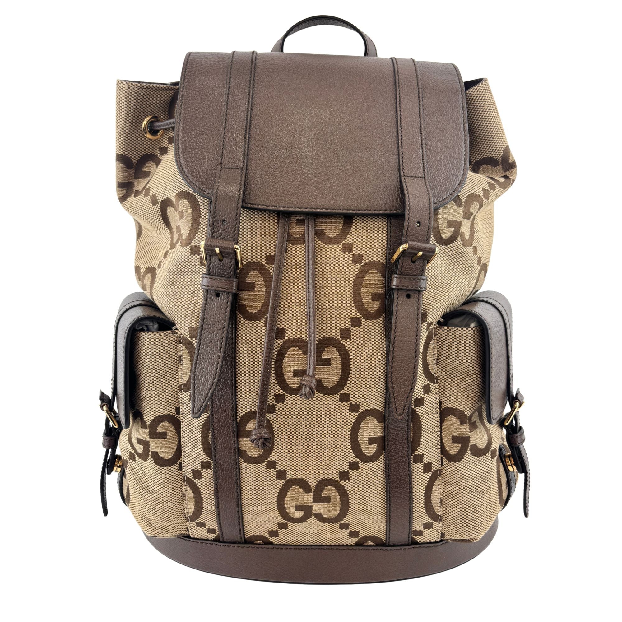 Jumbo GG Canvas Backpack Camel