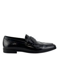 Men’s Smooth Leather Loafers in Black Size 5