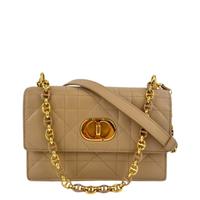 Miss Caro Mini Powder Beige Macrocannage Lambskin Bag