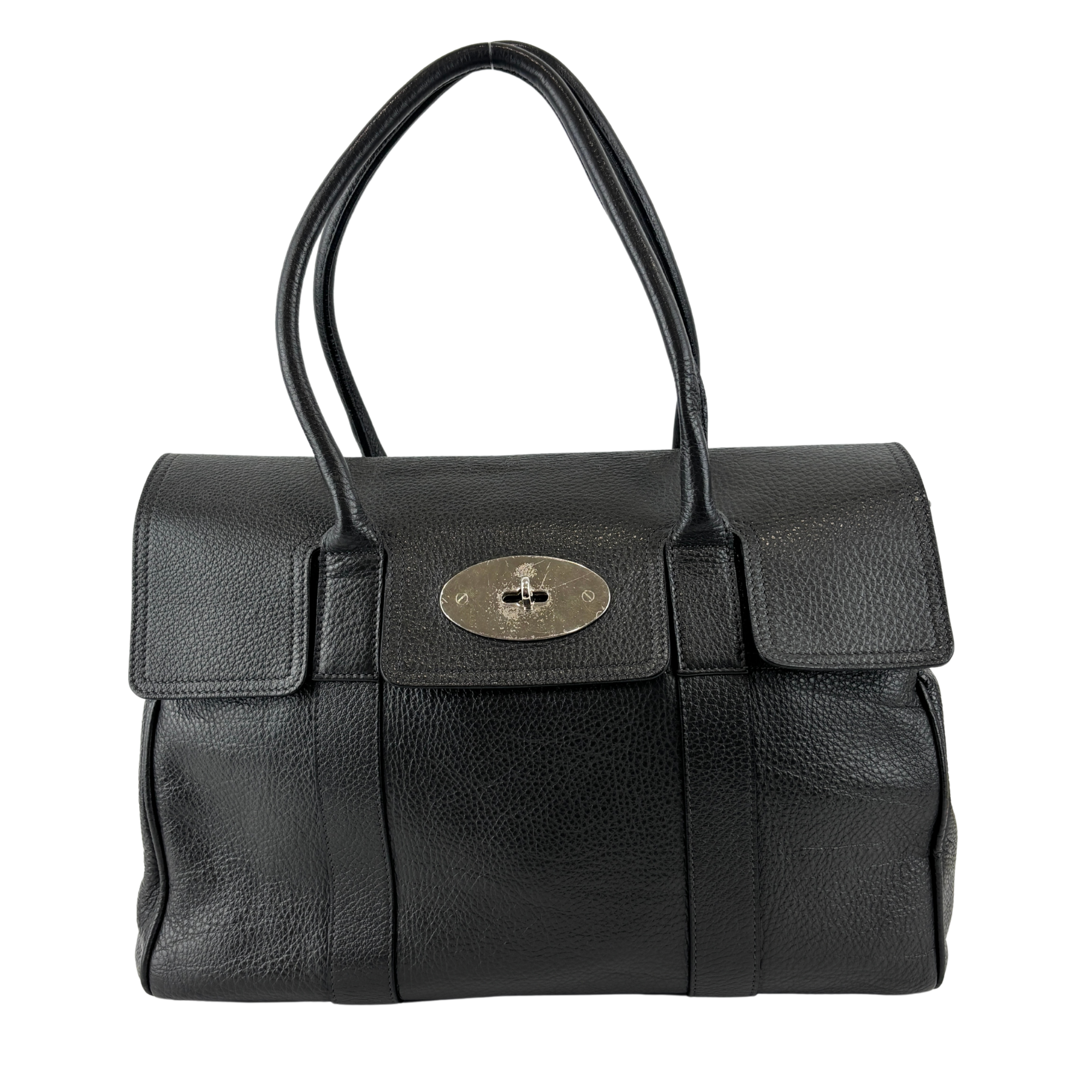 Bayswater Heavy Grain Leather Tote Bag Black
