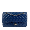 Medium Double Flap in Blue Lambskin SHW