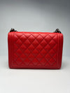 Red Diamond Stitch / Ultra Stitch Calfskin Leather Large Boy Bag