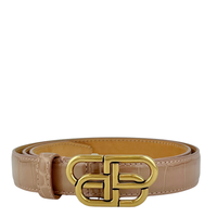 BB Croc-Effect Leather Belt Rosé des Sables 85cm