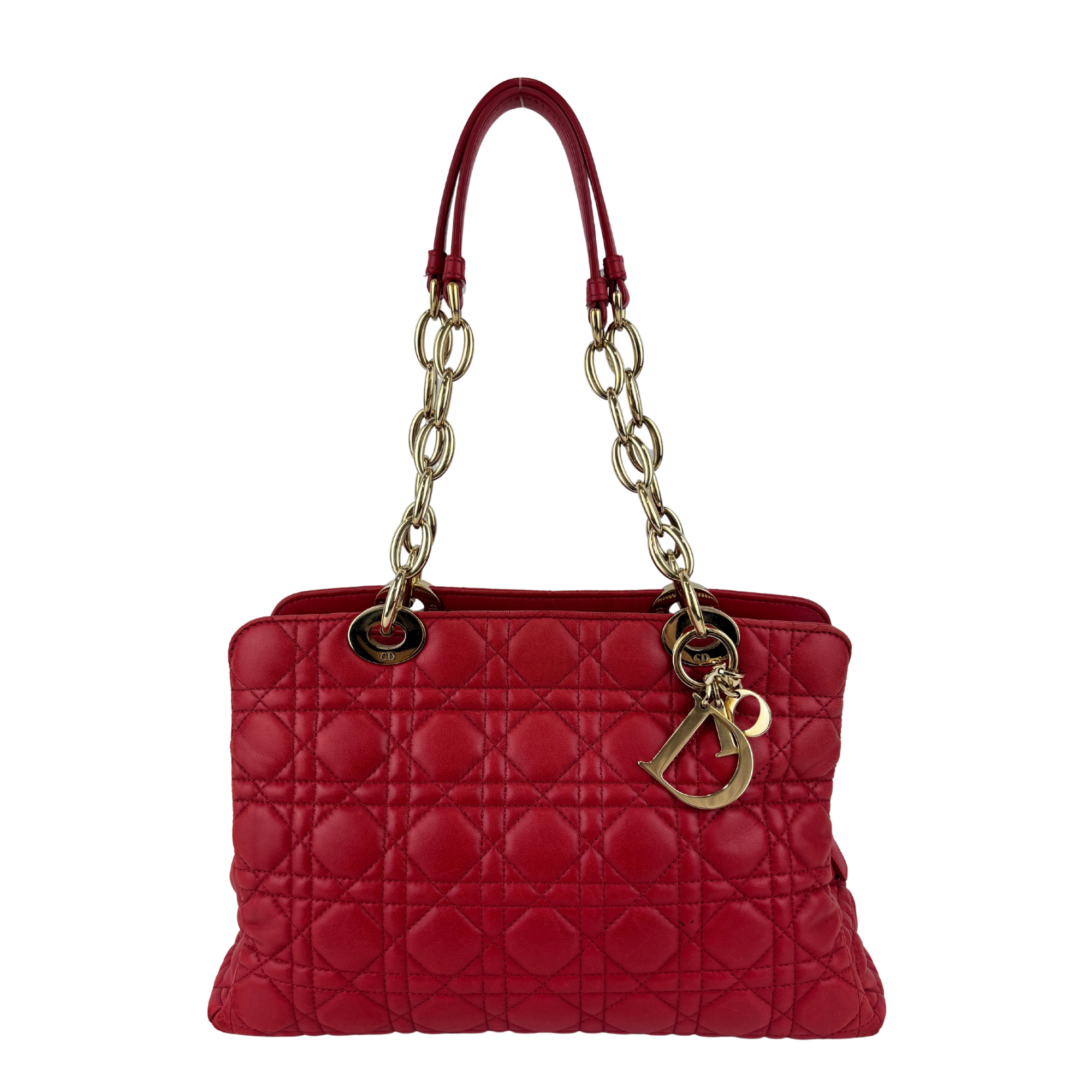 Dior Small Soft Shopping Tote Bag Red GHW