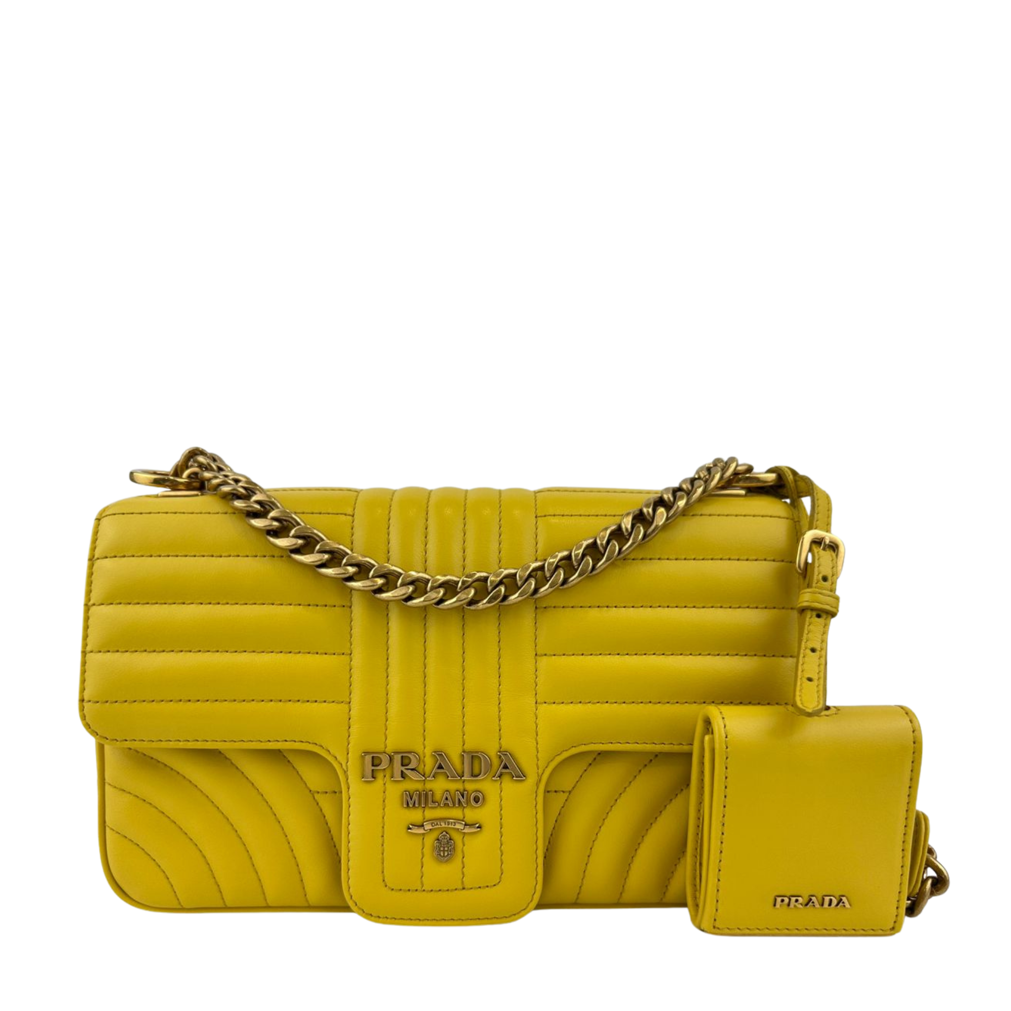 Medium Diagramme Yellow Shoulder Bag