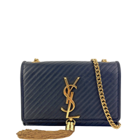 Small Kate Tassel Chain Flap Shoulder Bag Black GHW