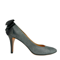 en Blue Pumps with Ribbon Size 23.5cm