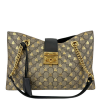 GG Supreme Monogram Bees Medium Padlock Tote