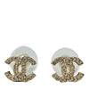 P14 Gold Tone CC Logo Crystal Earrings