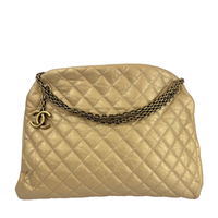 Aged Calfskin Gold Quilted Large Just Mademoiselle Bowling Bag