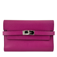 Kelly Wallet Medium Epsom Rose Pourpre PHW