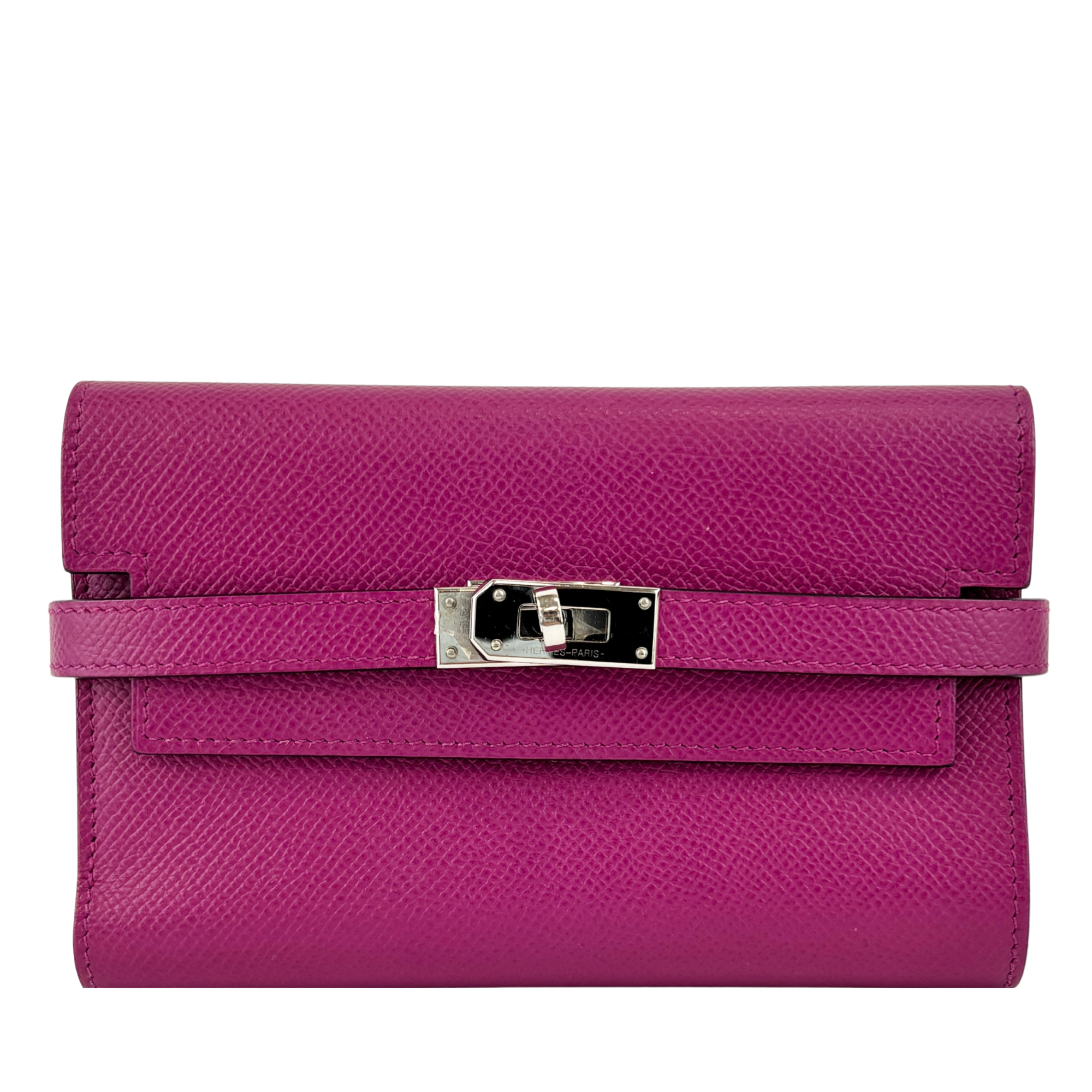 Kelly Wallet Medium Epsom Rose Pourpre PHW