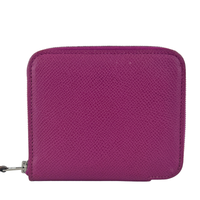 Silk'In Compact Wallet In Epsom And Barenia Calfskin Rose Pourpre-Fauve-Bleu Lin PHW