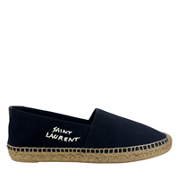 Signature Embroidered Espadrilles in Black Size 40