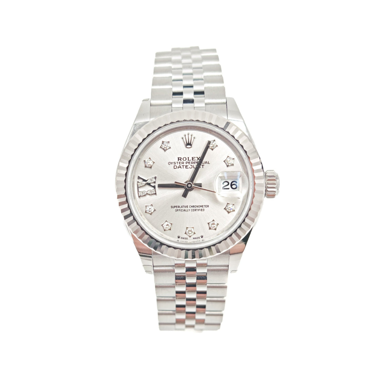Rolex Datejust 28 Silver Diamond IX