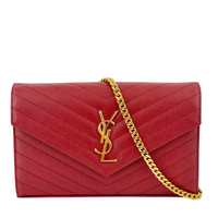 Cassandre Envelope Chain Wallet in Red GHW WOC in Red