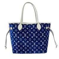 M46220 Neverfull MM Bleu Jacquard Velvet Limited-Edition LV Match Collection