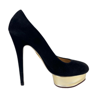 Dolly Platform Heels in Black Suede Size 39