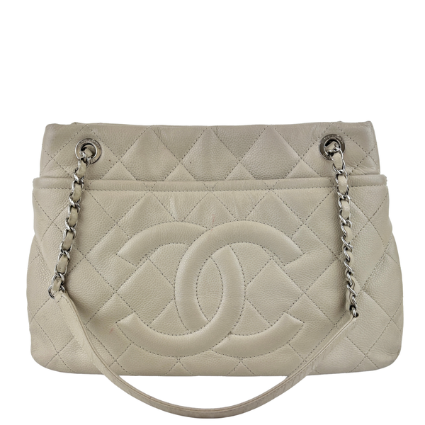 Medium Timeless CC Soft Tote Quilted Caviar Leather Bag