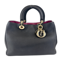 Diorissimo Medium Black Pebbled Leather Tote