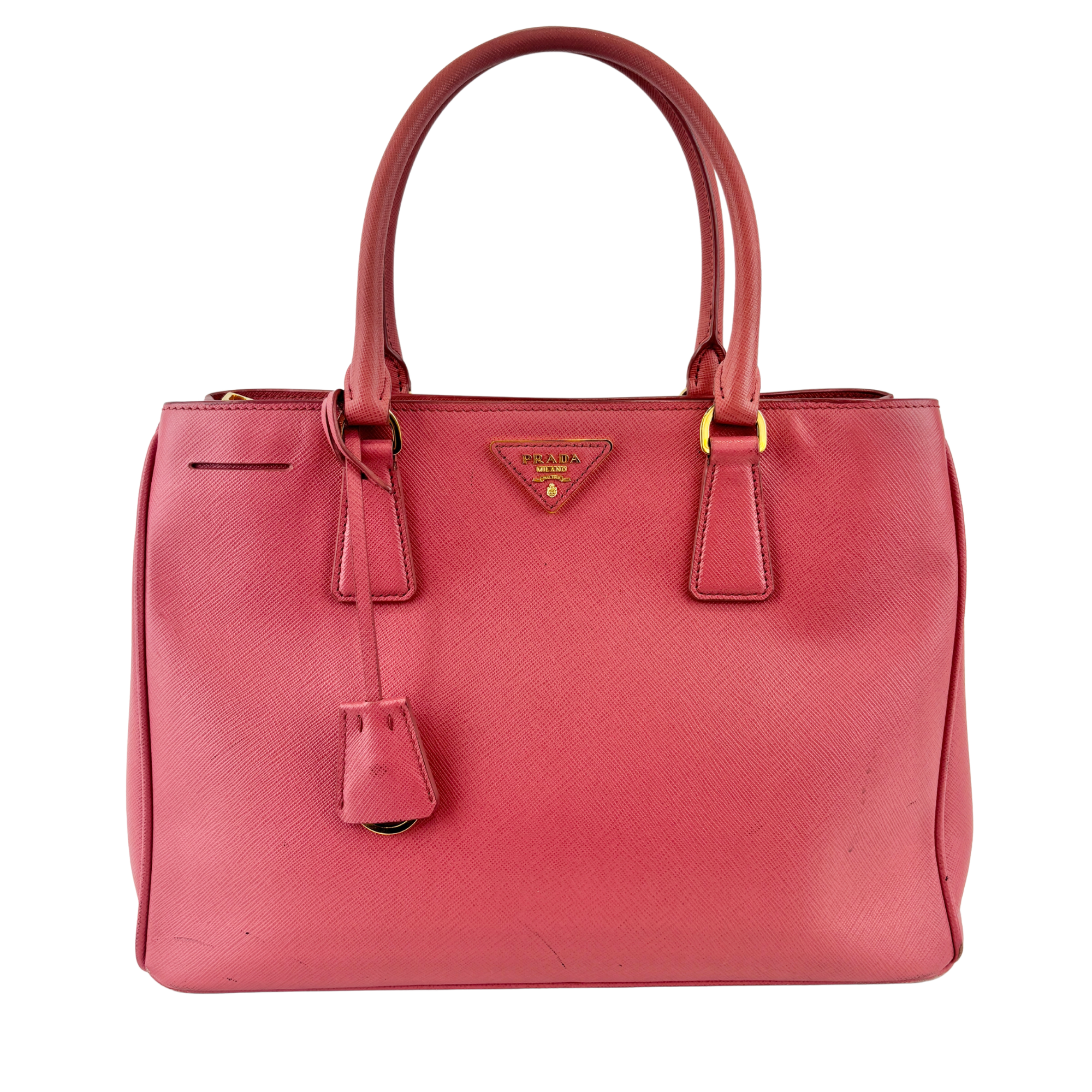 BN1874 Galleria Medium Saffiano Lux Single Zip Tote Peonia