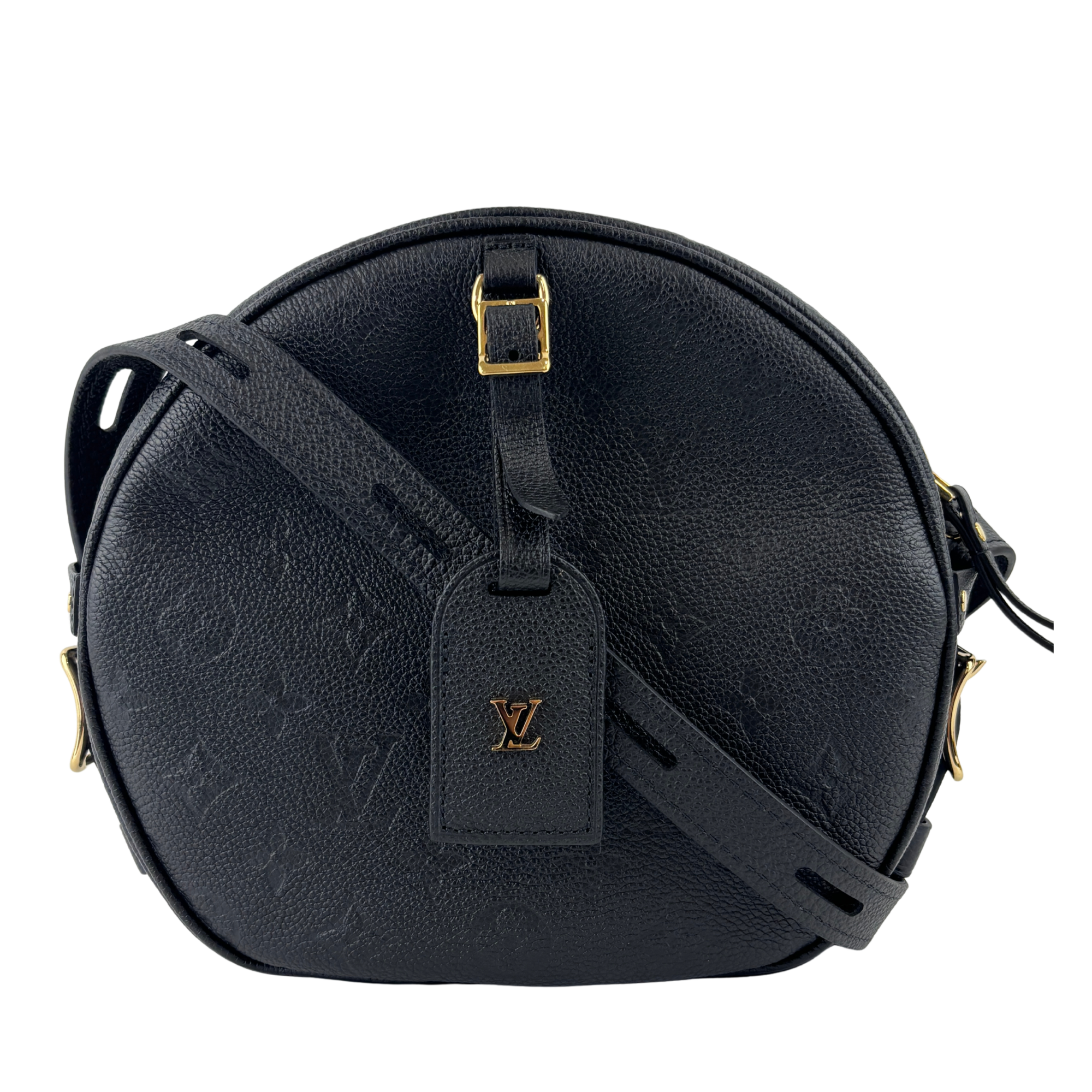 Boîte Chapeau Souple MM Black Monogram Empreinte Leather