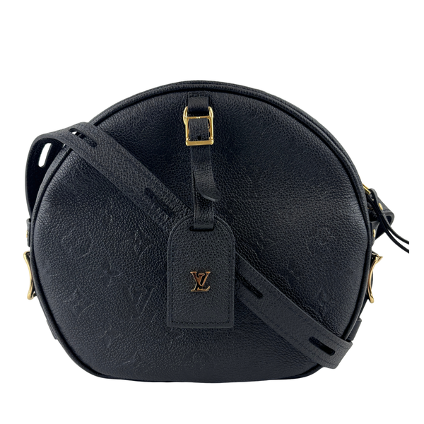 Boîte Chapeau Souple MM Black Monogram Empreinte Leather