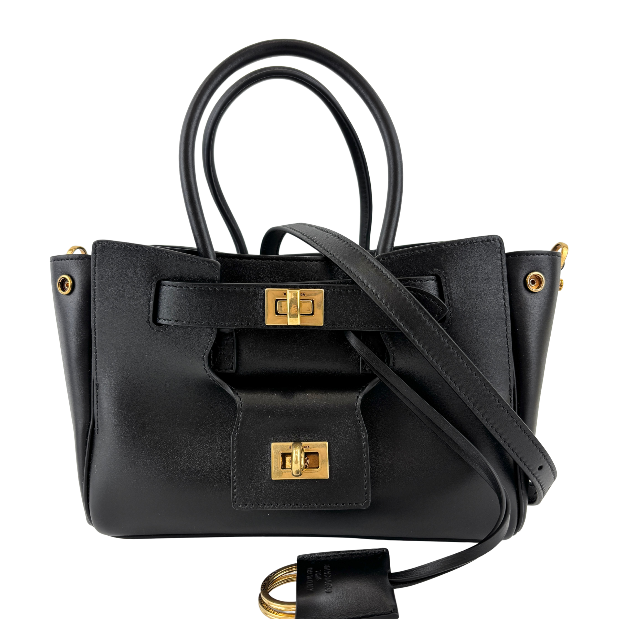 Smooth Calfskin Mini Bel Air Carry All Bag Black